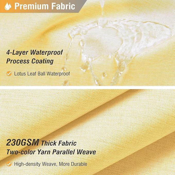 BTTN Fabric Shower Curtain, Linen Textured Heavy Duty Polyester Cloth Shower Curtain Set with Plastic Hooks, Yellow, 72" W x 84" L (Pack of 1) - ModernBath