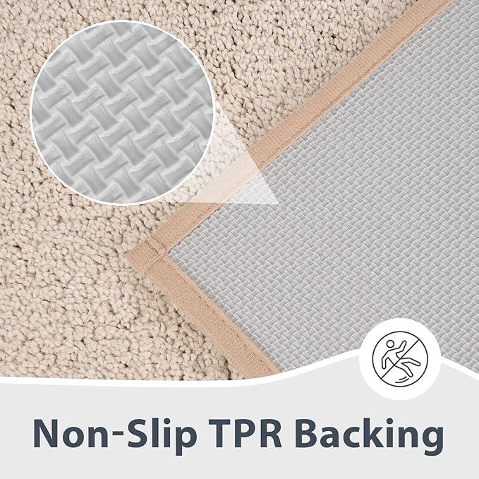 anllugs Bathroom Rugs 24" x 60", Non-Slip Extra Soft Absorbent Bath Rugs, Machine Washable Quick Dry Bath Mats for Bathroom Floor, Shower, Bathtub and Sink, Beige & Grayish Brown - ModernBath