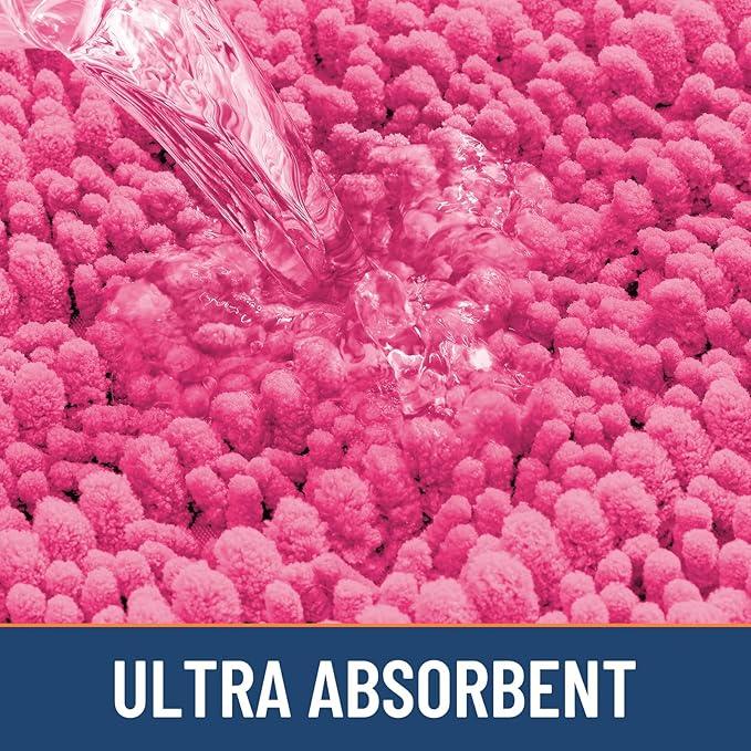 Smiry Bathroom Rugs Mat 36x24, Extra Soft Absorbent Chenille Bath Rugs, Non Slip Rubber Backing Machine Washable Quick Dry Bath Mats for Bathroom Floor, Tub, Shower, Home Decor Accessories, Hot Pink - ModernBath
