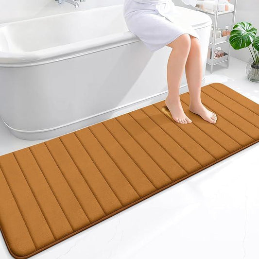 OLANLY Memory Foam Long Bathroom Rugs Runner 70x24, Super Soft Absorbent Bath Mat, Quick Dry, Machine Washable Shower Floor Rugs, Bathmat Carpet, Bathroom Home Decor Accessories, Ochre - ModernBath