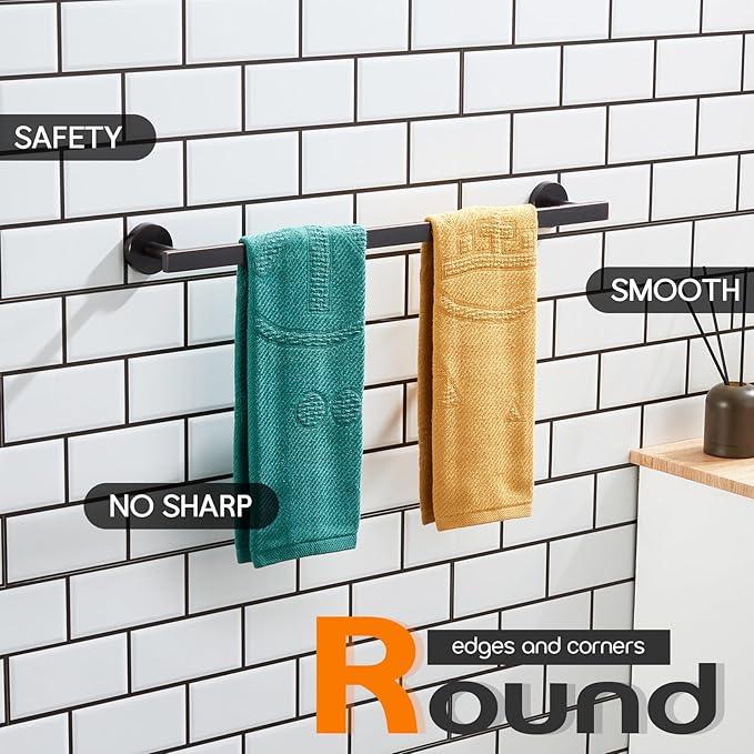 24 Inch Bathroom Towel Racks Bath Towel Bars Kitchen Towel Holder Towel Rails Wall Mounted SUS304 Stainless Steel Oil Rubbed Bronze AN4001ORB-L24 - ModernBath