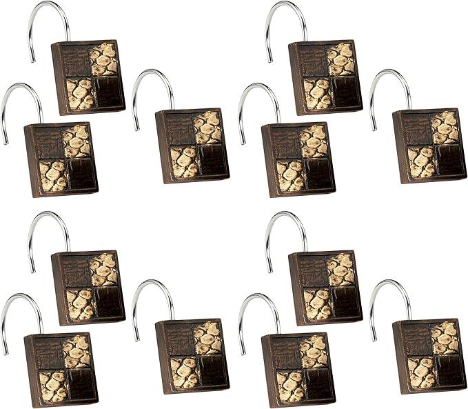 Zahari Home 13pc Zambia Animal Shower Curtain Set & Hooks - Classic Fabric Shower Curtain - Unique Western Country Design - ModernBath
