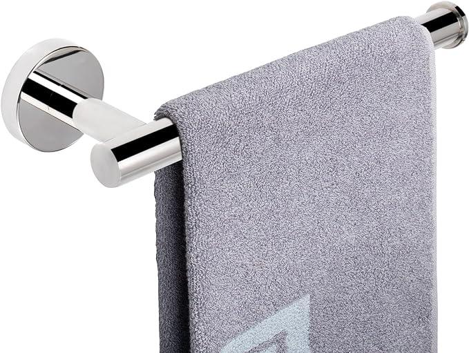 NearMoon Hand Towel Holder/Towel Ring, Thicken Stainless Steel Hand Towel Bar for Bathroom, Rustproof Wall Mounted Towel Rack, Contemporary Style Bath Accessories, 9 Inch (1 Pack, Chrome Finish) - ModernBath