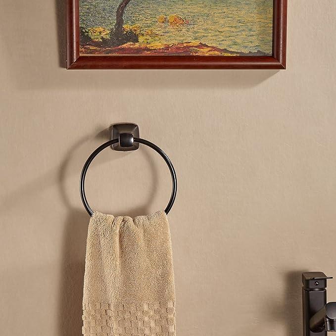 KOCUUY Oil Rubbed Bronze Towel Ring, Bathroom Bronze Towel Holder, Bath Hand Towel Holder Wall Mounted Antique Farmhouse Rustic ORB - ModernBath