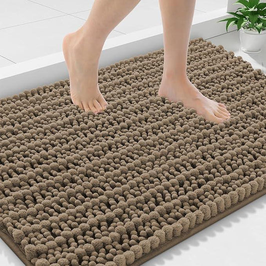 Smiry Bathroom Rugs Mat 30x20, Extra Soft Absorbent Chenille Bath Rugs, Non Slip Rubber Backing Machine Washable Quick Dry Bath Mats for Bathroom Floor, Tub, Shower, Home Decor Accessories, Camel - ModernBath