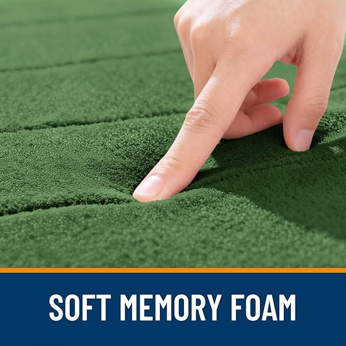 OLANLY Memory Foam Long Bathroom Rugs Runner 59x24, Super Soft Absorbent Bath Mat, Quick Dry, Machine Washable Shower Floor Rugs, Bathmat Carpet, Bathroom Home Decor Accessories, Olive Green - ModernBath
