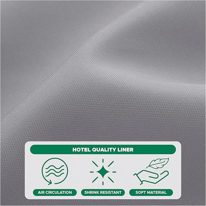 Biscaynebay Fabric Narrow Stall Shower Liners 36" Width by 72" Length, Silver Grey Water Resistant Bathroom Curtains, Rust Resistant Grommets (6 Holes) Weighted Bottom Machine Washable - ModernBath