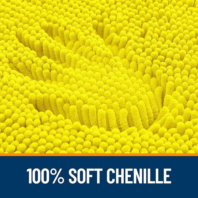 OLANLY Bathroom Rugs 30x20, Extra Soft Absorbent Chenille Bath Rugs, Rubber Backing Quick Dry, Machine Washable Bath Mats for Bathroom Floor, Tub and Shower, Home Decor Accessories, Lemon Yellow - ModernBath