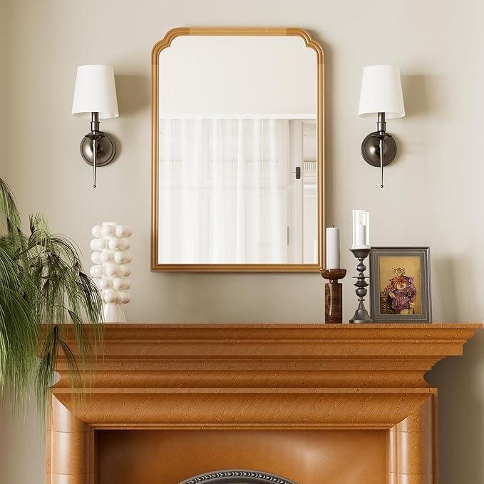 Ferytange Wood Mirror for Bathroom, 24" x 36" Rustic Bathroom Mirrors for Wall Decorative for Living Room or Bedroom Vanity Mirror (Natural Color) - ModernBath