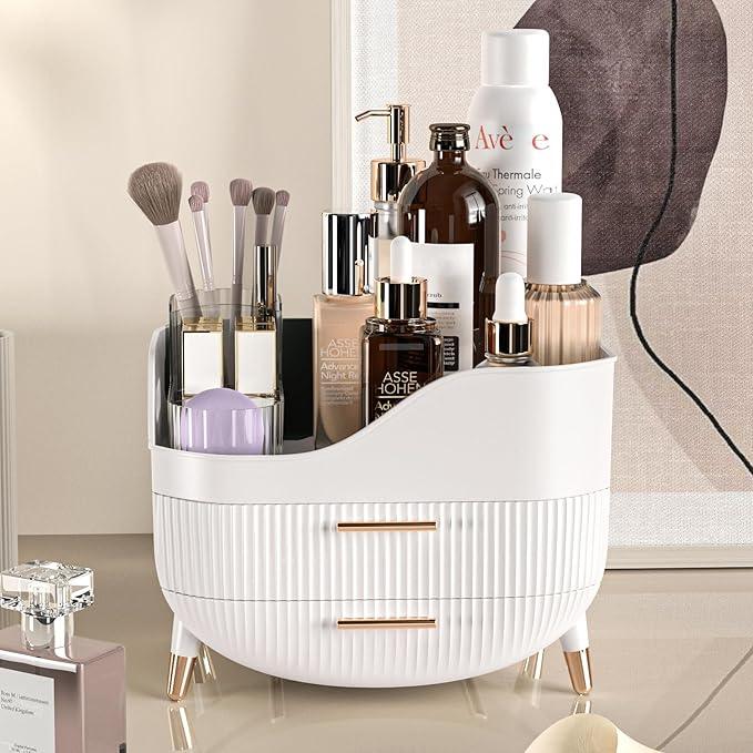 Pajiriona Makeup Organizer with Drawers,Skincare Organizer for Vanity,Storage Box with Handle,Large Cosmetic Display case for Dresser, Bathroom Countertop - ModernBath