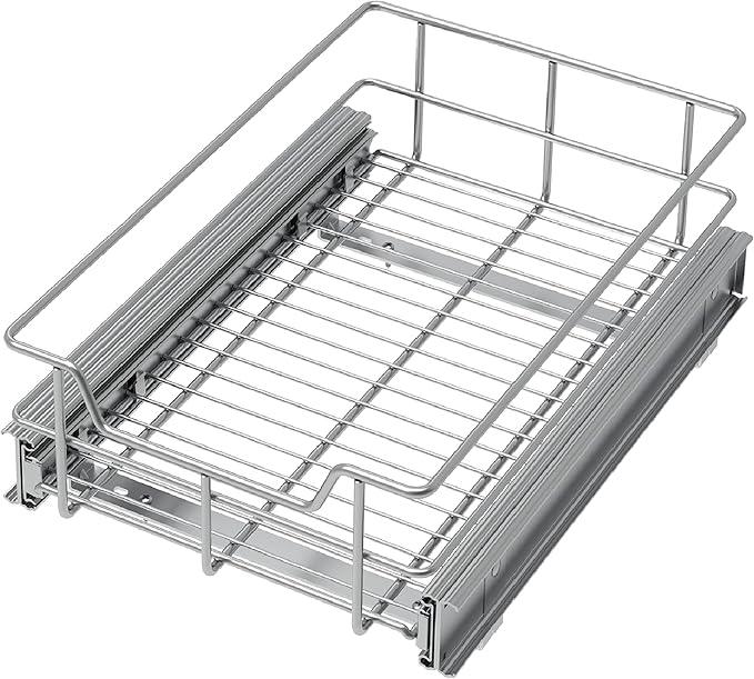 Pull Out Cabinet Organizer 11" W X 22" D, Slide Out Drawers For kitchen organizers and storage, Pull Out Drawers For Cabinets Capacity Heavy Duty Caddy, Cabinet Shelves Chrome-Plated, Bathroom Pantry - ModernBath