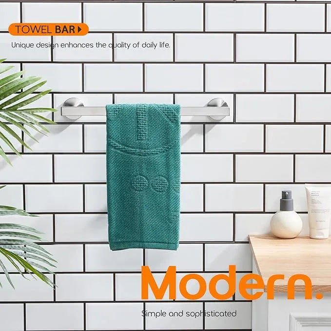 16 Inch Bathroom Towel Bar Bath Towel Rack Kitchen Towel Holder Towel Hanger Wall Mounted SUS304 Stainless Steel Brushed Nickel AN4001BR-L16 - ModernBath