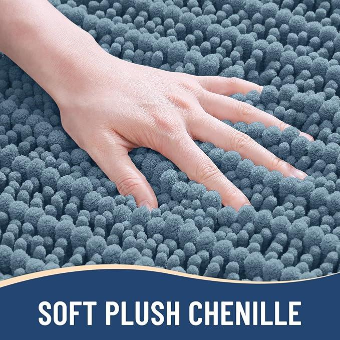 Arotive Luxury Chenille Bathroom Rug Mat, Extra Soft Thick Absorbent Shaggy Bath Rugs, Non-Slip Machine Wash Dry, Plush Bath Mats for Bathroom, Shower and Tub, 36x24, Smoky Gray - ModernBath