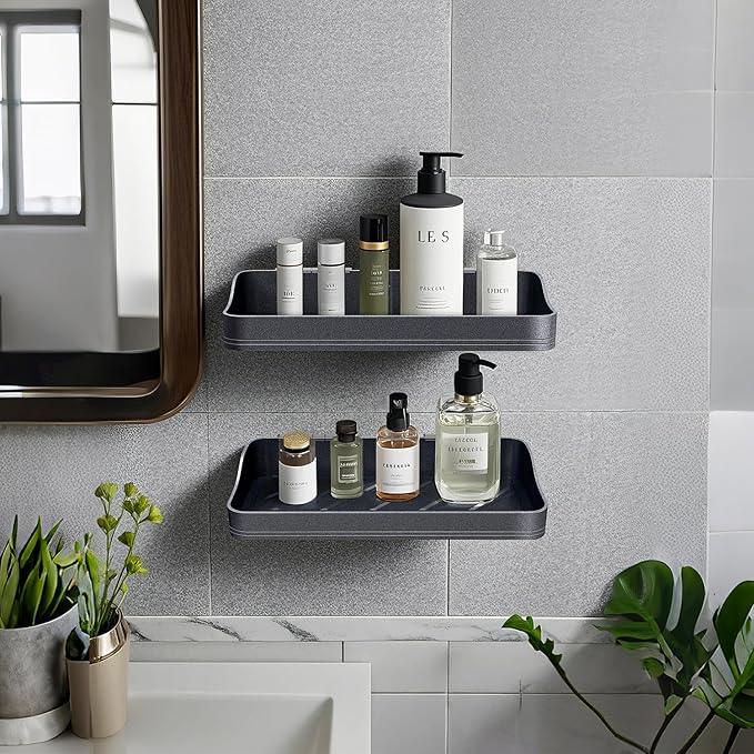 Luxury Shower Caddy, Rustproof Metal Large Capacity Bathroom Shelves for Storage, Adhesive or Drill Mounting for Kitchen Holder & Organizer (2 Pack) - ModernBath