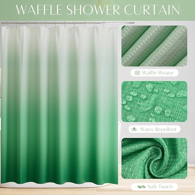 WSBArt 32PCS Bathroom Set Bathroom Sets with Shower Curtain and Rugs Green Bathroom Accessories,Shower Curtain Set,Bathroom Rug Set with Bathroom Trash Can - ModernBath