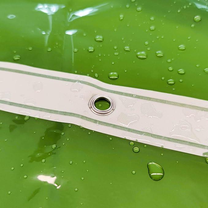 Barossa Design Clear Green Shower Curtain Liner - Premium PEVA Shower Liner with 3 Magnets and Metal Grommets, Waterproof Lightweight Standard Size Bath Curtains for Bathroom - Translucent Green - ModernBath