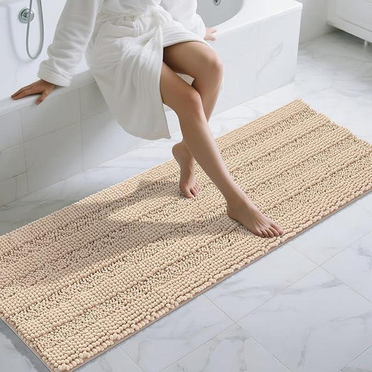 Yimobra Bathroom Runner Rug, 70 x 24, Long Bathroom Rugs Large Bath Mat, Soft Super Absorbent and Thick, Non-Slip, Machine Washable, Carpets for Home, Nursery, Bed and Living Room, Beige - ModernBath