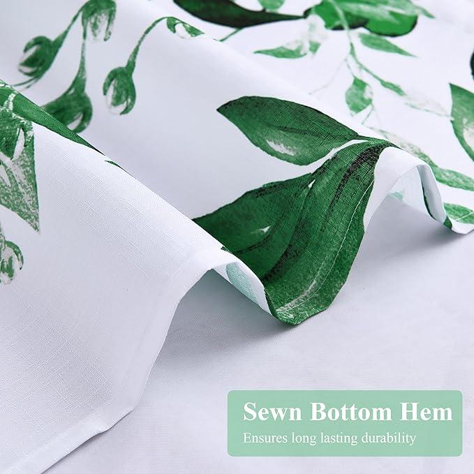 BOODII Hunter Green Plant Watercolor Shower Curtains 72 inches Long Floral Leaf Shower Curtain for Bathroom Botanical Leaves Hunter Green Eucalyptus Curtain Jungle Bathroom Decor 72x72 - ModernBath