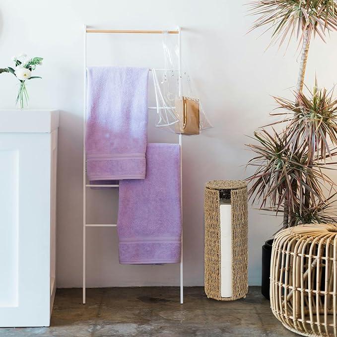PINXIURY Seagrass Toilet Paper Holder with Storage, 3 Rolls of Wicker Toilet Paper Holder for Bathroom and Under Sink, Handmade Woven Toilet Paper Rolls Holder Stand - ModernBath
