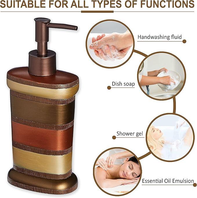 Zahari Home 4pc Contempo Stylish Bathroom Accessories Set Shower Soap Dispenser, Tumbler, Tooth Brush Holder and Soap Holder Luxury Contemporary Decor Unique Design Modern Bathroom Shower Set - ModernBath