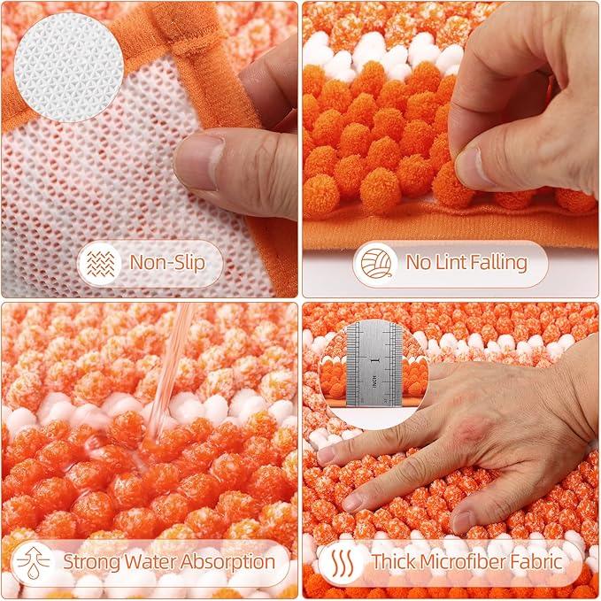SLDIYWOW Orange Bathroom Accessories Set, Bathroom Sets with Shower Curtain and Rugs for Home Decor/Housewarming - ModernBath