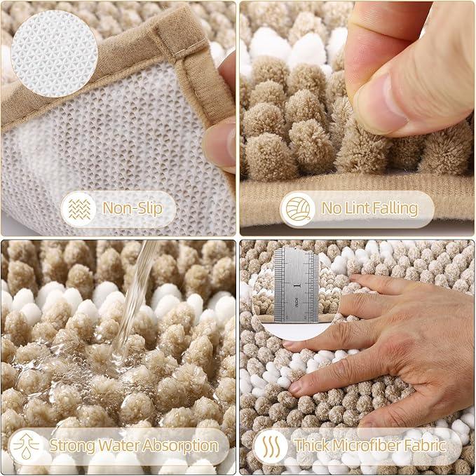SLDIYWOW Beige Bathroom Accessories Set, Bathroom Sets with Shower Curtain and Rugs for Home Decor/Housewarming - ModernBath