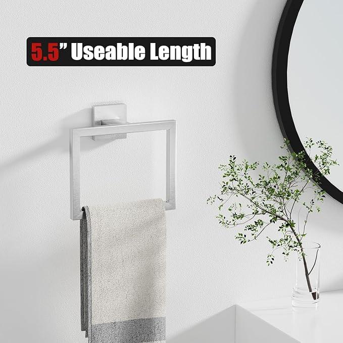 20-Piece Brushed Nickel Bathroom Accessories Set – 23.6" Towel Bar, Towel Ring, Toilet Paper Holder & Hooks, Wall Mounted Bathroom Hardware, Rust & Corrosion-Resistant, Ideal for Modern Bathrooms - ModernBath