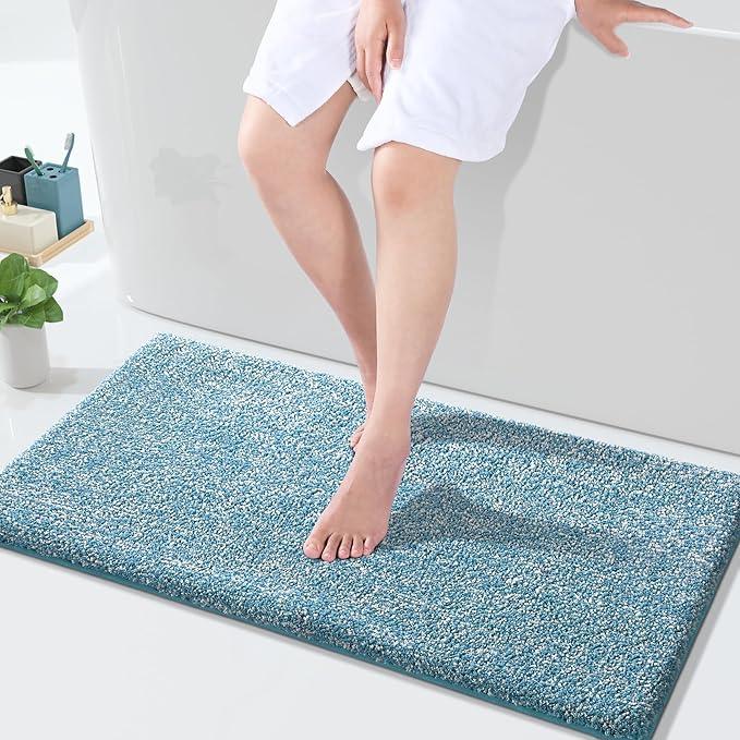 Yimobra Large Bathroom Rugs Non Slip Washable, Soft Absorbent Microfiber Bath Mat,Dual-Tone Decor Rug with Rubber Backing for Bathroom Floor,Tub and Shower,36x24,Home Essentials,Denim Blue - ModernBath