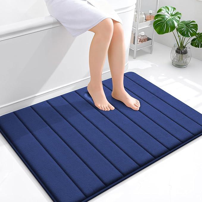 OLANLY Memory Foam Bath Mat 40x32, Super Soft Absorbent Bathroom Rugs, Quick Dry, Machine Washable Shower Floor Rugs, Bathmat Carpet, Bathroom Home Decor Accessories, Twilight Sapphire - ModernBath