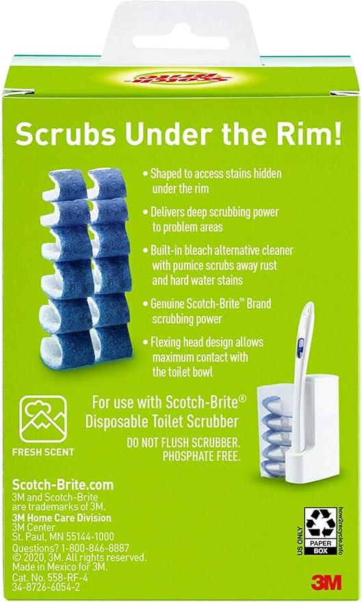 Scotch-Brite Disposable Toilet Scrubber Refills, Removes Rust & Hard Water Stains, 10 Disposable Refills Blue - ModernBath