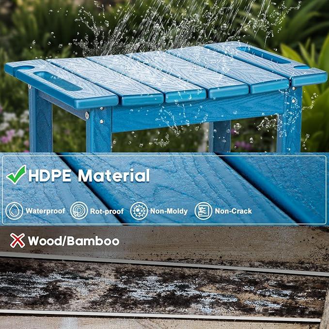 nalone Shower Bench, HDPE Shower Benches for Inside Shower, Small Shower Chair Seat for Shaving Legs with Storage Shelf & Handles, Indoor and Outdoor Use (Navy Blue) - ModernBath