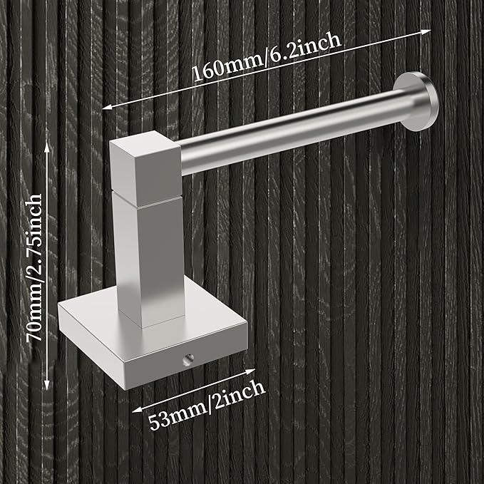 RUACQ Toilet Paper Holder Wall Mount,Square Base Tissue Roll Holder for Bathroom,Toilet Roll Holder Stainless Steel(Brushed Nickel) - ModernBath