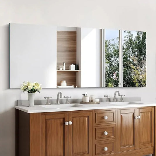 KOCUUY Frameless Mirror, 60"x24" Large Bathroom Mirror for Over Sink, Unframed Mirrors for Wall Upgraded Shatterproof Design, Modern Decorative for Bedroom, Living Room, Entryway - ModernBath