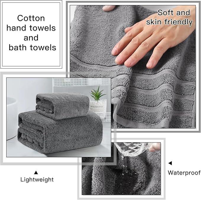 WSBArt 32PC Bathroom Accessory Set Bathroom Accessories Set Grey Bathroom Set, Shower Curtain Set, 2 Piece Bath Towel Set, 3PC Soap Dispenser, Toilet Brush & Trash Can - ModernBath