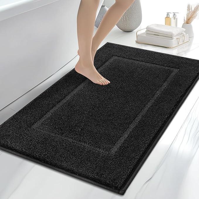 anllugs Bathroom Rugs 30" x 46", Non-Slip Extra Soft Absorbent Bath Rugs, Machine Washable Quick Dry Bath Mats for Bathroom Floor, Shower, Bathtub and Sink, Black - ModernBath