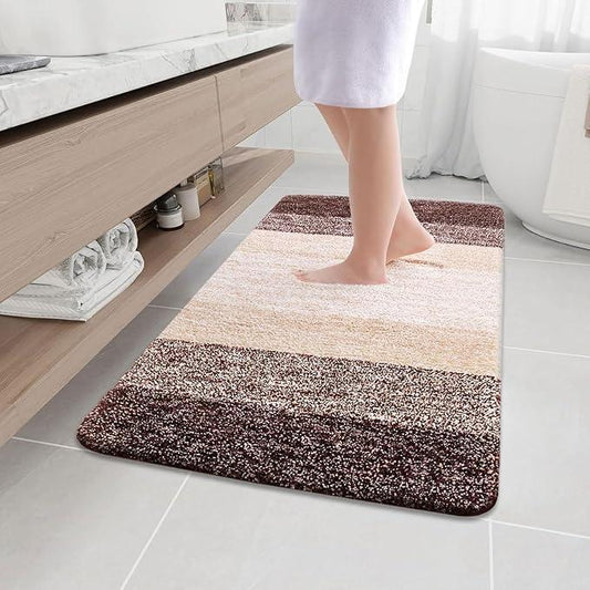 Arotive Microfiber Bathroom Rugs, Shaggy Soft and Absorbent Bath Rug, Non-Slip, Thick Plush Machine Washable Dry Bath Mats for Bathroom, Tub and Shower, 44x32, Brown, Rectangular - ModernBath