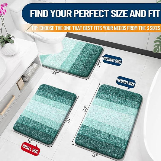 OLANLY Bathroom Rugs Mat 30x20, Extra Soft Absorbent Microfiber Bath Rugs, Rubber Backing, Quick Dry, Washable Bath Mats for Bathroom Floor, Tub and Shower, Home Decor Accessories, Blackish Green - ModernBath