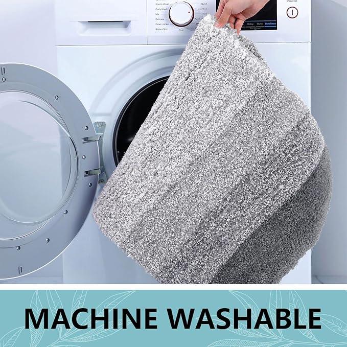 Arotive Microfiber Bathroom Rugs, Shaggy Soft and Absorbent Bath Rug, Non-Slip, Thick Plush Machine Washable Dry Bath Mats for Bathroom, Tub and Shower, 50x30, Grey, Rectangular - ModernBath