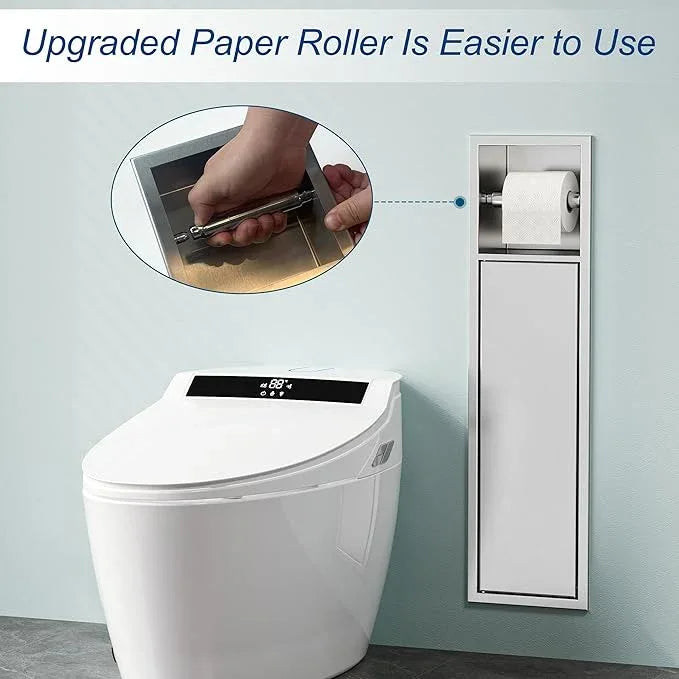 Neodrain Recessed Toilet Paper Holder, in Wall Toilet Paper Holder, 304 Stainless Steel Tissue Paper Holder with Dispense and Storage for Bathroom, Burshed - ModernBath