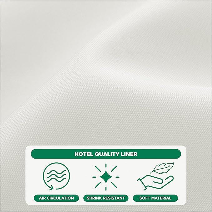 Biscaynebay Extra Long Fabric Shower Curtain Liner 72 Inch Width by 84 Inch Length, Ivory Water Resistant Bathroom Curtain, Rust Resistant Grommets Top Machine Washable - ModernBath