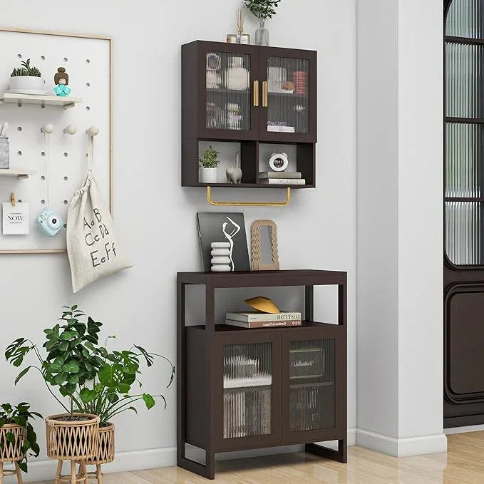 Wall Mounted Bathroom Storage Cabinet Medicine Cabinet with Acrylic Doors & Towel Bar Adjustable Shelves for Bathroom, Laundry Room, Bedroom, Enterway - ModernBath