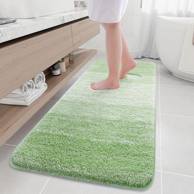 Arotive Microfiber Bathroom Rugs, Shaggy Soft and Absorbent Bath Rug, Non-Slip, Thick Plush Machine Washable Dry Bath Mats for Bathroom, Tub and Shower, 70x24, Sage Green, Rectangular - ModernBath