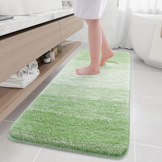 Arotive Microfiber Bathroom Rugs, Shaggy Soft and Absorbent Bath Rug, Non-Slip, Thick Plush Machine Washable Dry Bath Mats for Bathroom, Tub and Shower, 70x24, Sage Green, Rectangular - ModernBath