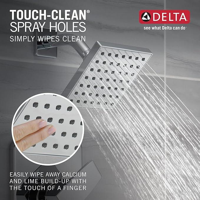 Delta Modern 14 Series Shower Faucet Set, Chrome Shower Head and Handle Set, Valve Trim Kit, Chrome T14267-PP (Valve Not Included) - ModernBath
