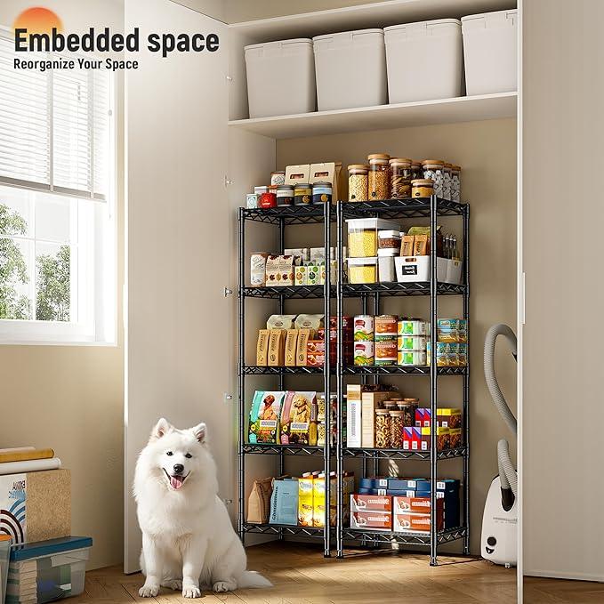 5 Tier Metal Shelving Unit Wire Shelving,Storage Shelves for Small Space:Adjustable Storage Rack Standing Bathroom Shelf and Narrow Shelf for Laundry Dorm Kitchen Pantry Closet15.8"w*11.8"D*53"H - ModernBath