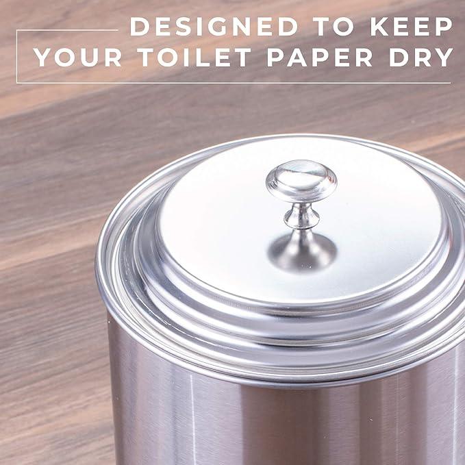 JS Jackson Supplies Free Standing Extra Large Toilet Paper Holder - Stainless Steel - ModernBath
