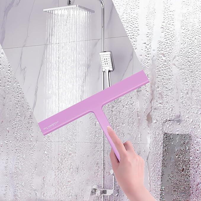 RICHMIRTH Silicone Rubber Blade Shower Squeegee 9" in Width Window & Car Squeegee - Pink - ModernBath