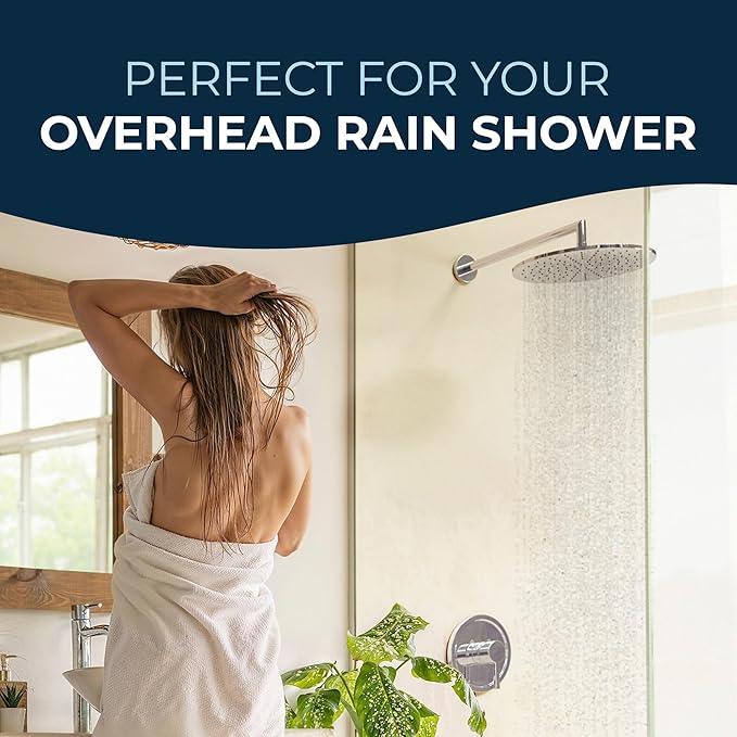 HammerHead Showers® Solid Metal 16 Inch Extended Shower Arm and Flange with Set Screw, Long Shower Arm, Extends Rain Shower Overhead, Wall-Mounted Rain Shower Arm, Chrome - ModernBath