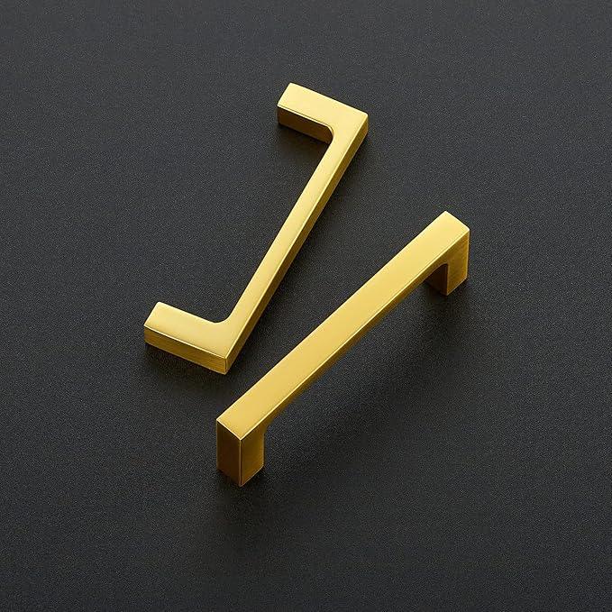 Ravinte 30 Pack Solid 3-1/2 Inch Kitchen Square Cabinet Handles Brushed Brass Drawer Pulls Kitchen Cabinet Hardware Handles - ModernBath