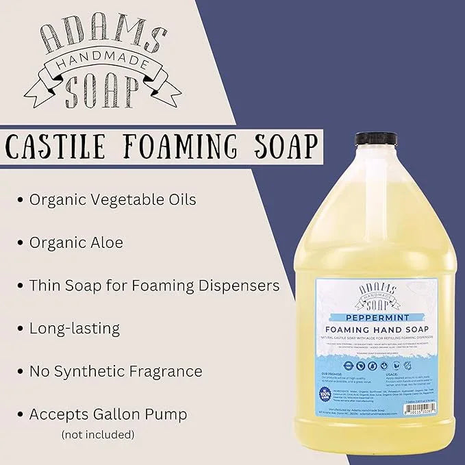 Adams Handmade Soap Liquid Foaming Soap 1 Gal - Peppermint - ModernBath